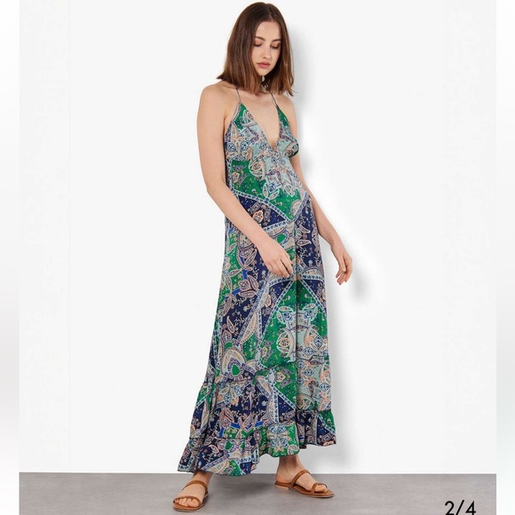 APRICOT Satin Scarf Print Maxi Dress size 6 - Picture 4 of 11